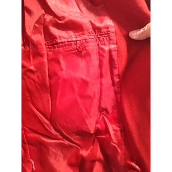 New York & Company Peacoat Womens Size 18 Red Wool Blend Double-Breasted Jacket - Picture 9 of 12